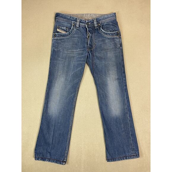 Diesel Jeans Mens 29x30 Blue Lemmen Straight Leg Regular Fit Mid Rise Denim - Picture 1 of 15